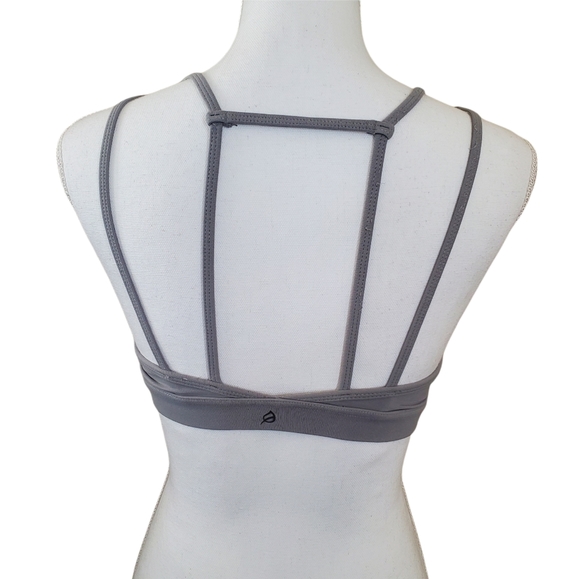 P'tula Gray Strappy Sports Bra Size Small - Picture 3 of 8